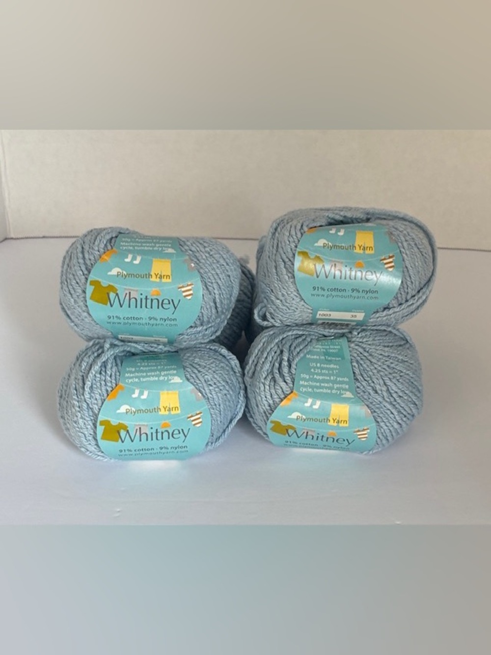 NWT! Plymouth Yarns Whitney Light Blue | 6 Skeins